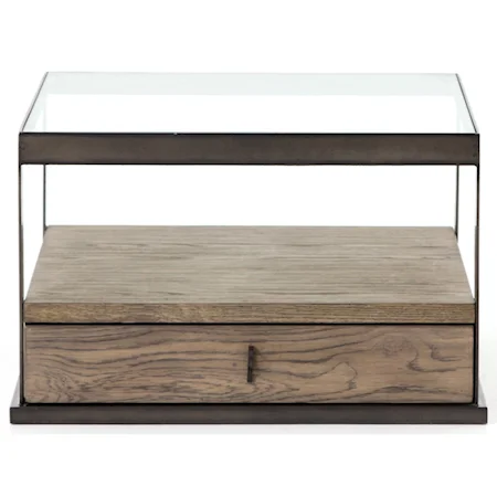 Carlson Square Bunching Coffee Table with Glass Top